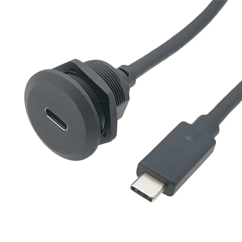 

Y19A USB Type C 3.1 Разъем для зарядки «мама-папа» Порт передачи данных типа C с резьбовой фиксированной панелью Разъем питания USB-C