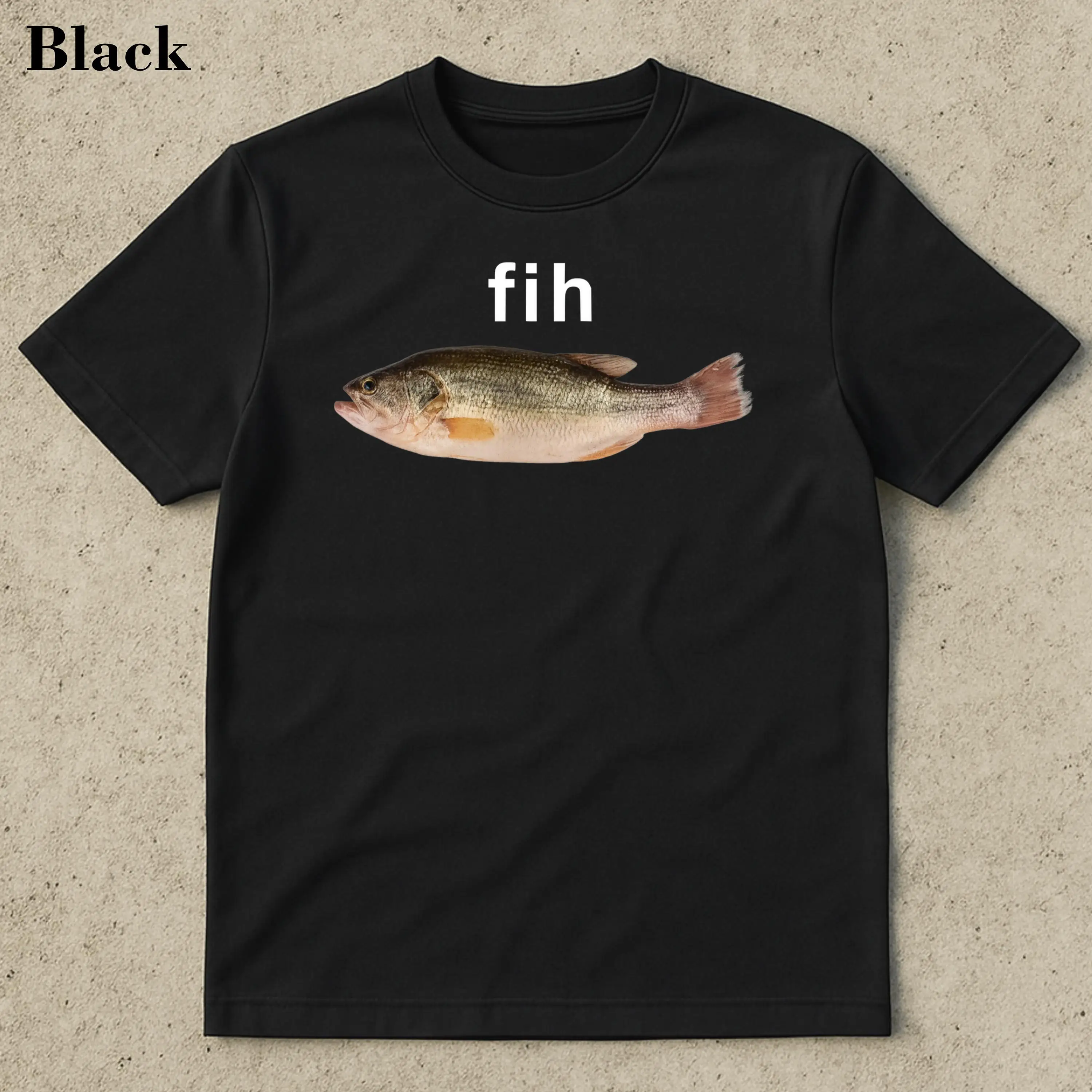 المرأة تي شيرت Fih Fish Meme قميص مضحك ميمي عادية كم قصير طاقم الرقبة تي شيرت لربيع وصيف #1