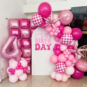 50 rosa Ballonwandstücke zur Partydekoration, Quadratballons aus Doppelgesicht Aluminiumblatt, heiße Magenta -rosa Luftballons 8 Hauptverkäufe Mickey - №3
