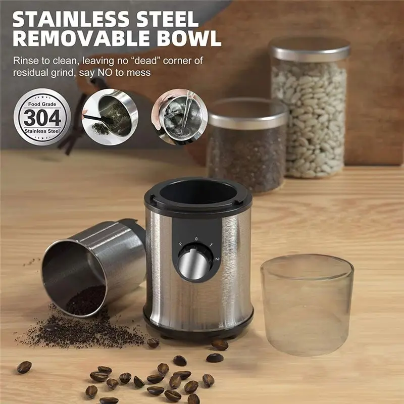 BABZ-Electric Coffee Grain Mill Grain Mill For Home Use Suitable For Coffee Beans,Herbs A EU Plug