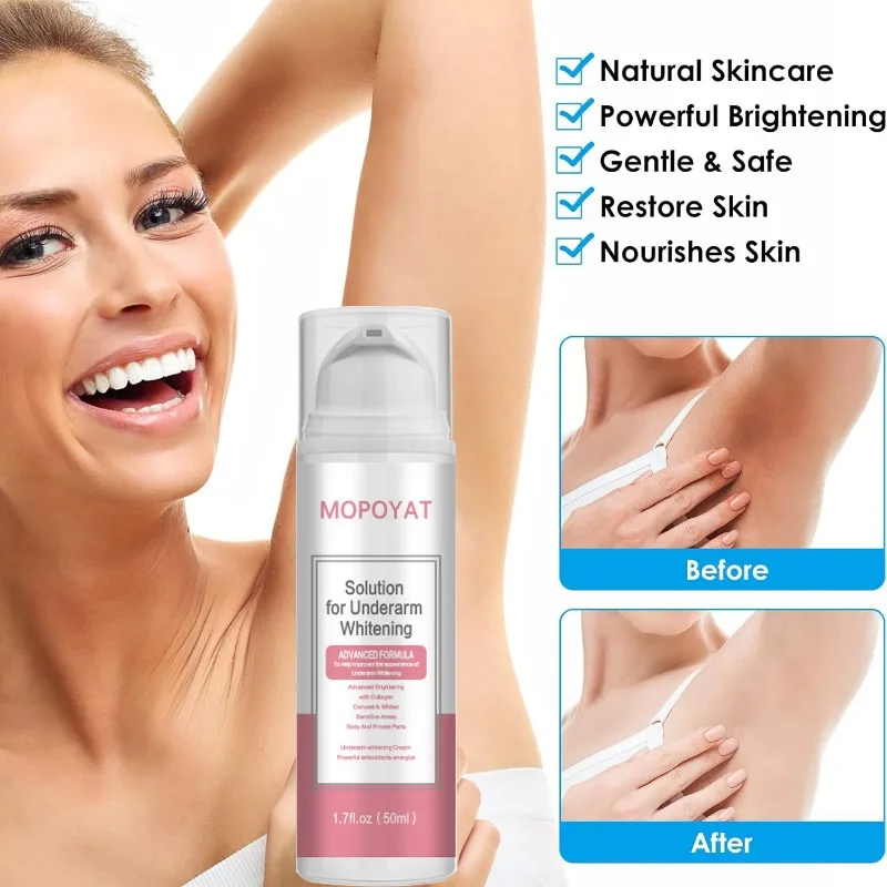 Whitening Cream for Dark Underarm Knees Elbows Inner Thigh Bikini Line Armpit Area Bleaching Cream Spot Remover Body Black Skin