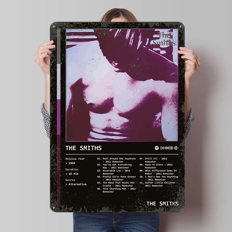 The Smiths (1984) Album By The Smiths Poster Customized Wall Art Vintage Metal Signs Retro Tin Plaque for Man Cave House Decor
