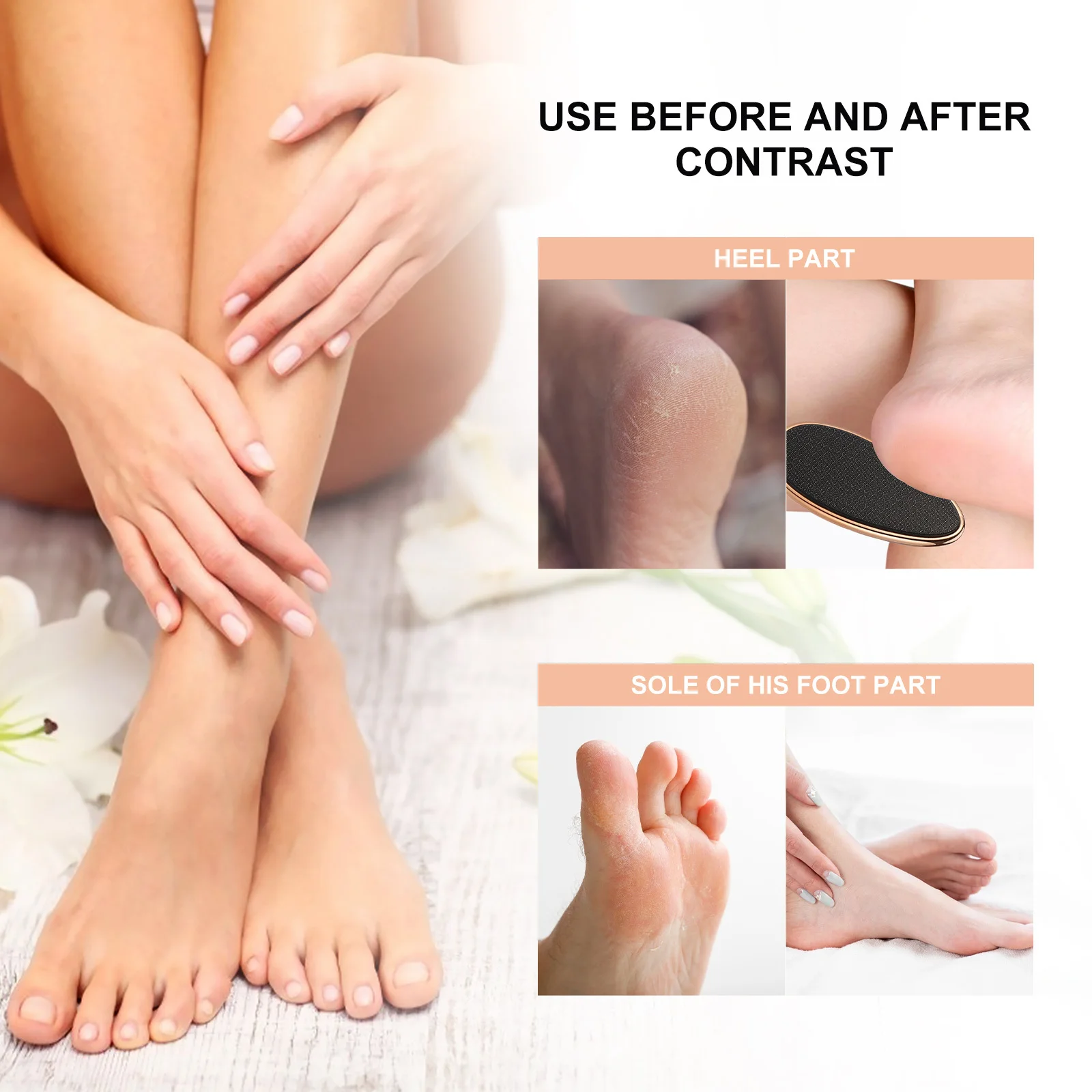 

Nano Glass Foot-rubbing Board U-shaped File Skin Remover Cleaner for Dead Calloused Feet Tool Nano-glass Hard Double Sided