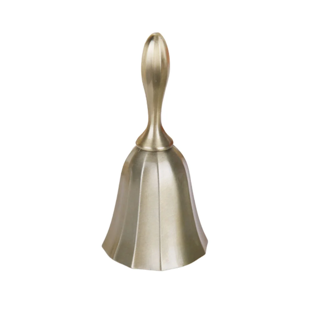 Retro Hand Bell Table Bell Portable Serving Bell Calling Bell Gathering Bell for Bar Counter Dining Hall ( Bronze)