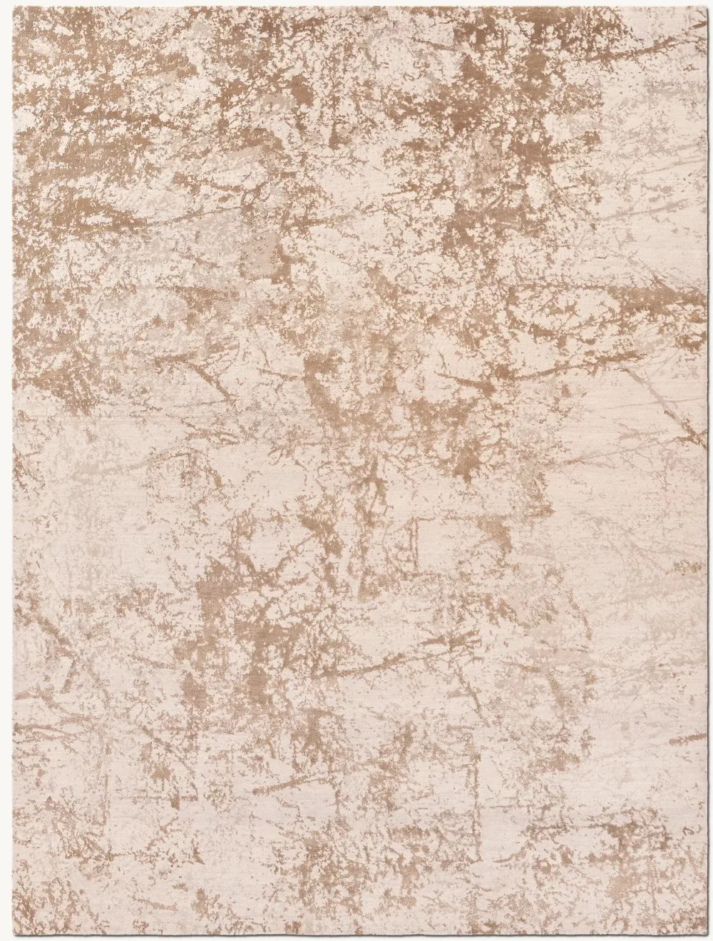 

！@Sand/Burnt Caramel Color Wool Viscose Pile Carpet Luminous Streams Painterly Effect Living Modern Abstract Pattern Hand Rug