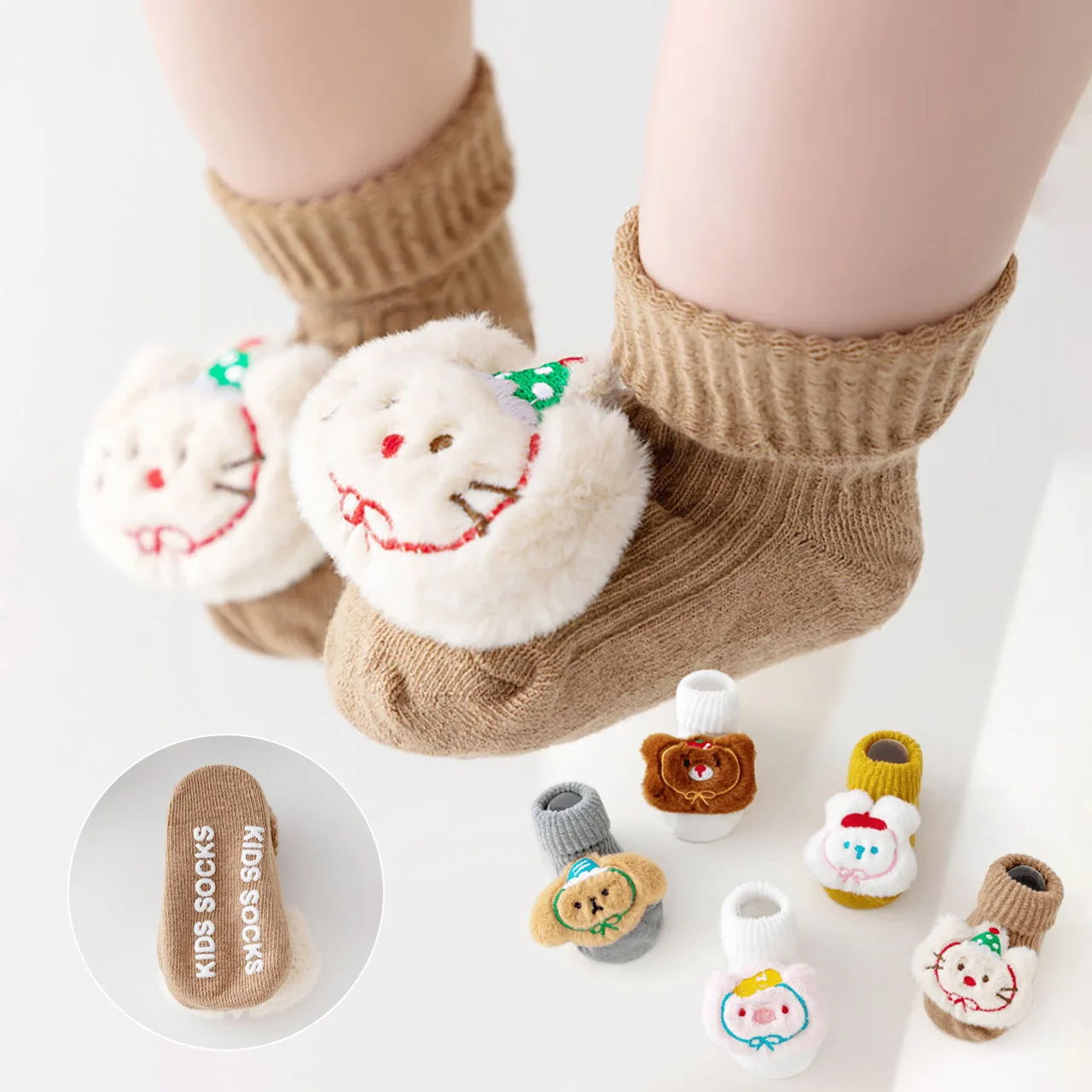 

Cartoon Doll Baby Socks Newborn Walking Indoor Floor Sock 0-2Year Infant Spring Autumn Warm Cotton Stockings Cute Kids Footwear