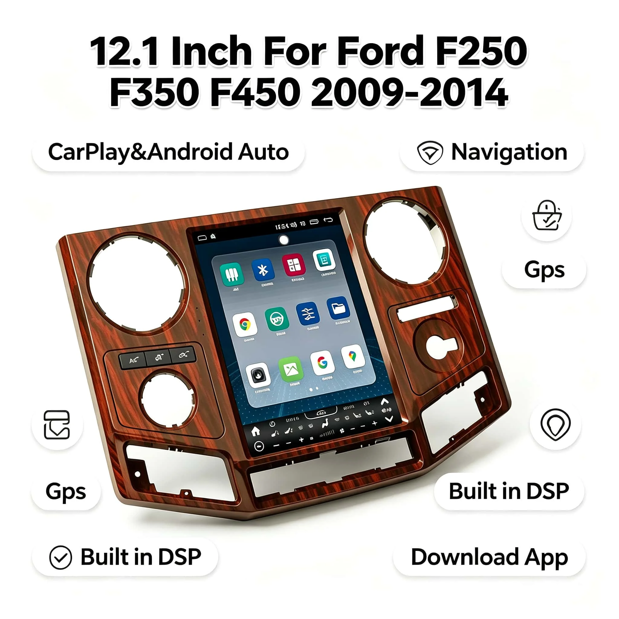 Qualcomm Android 13 For Ford F450 F650 2009-2014 F350 F250 Truck Super Duty Car GPS Navigation Auto Multimedia Player Headunit