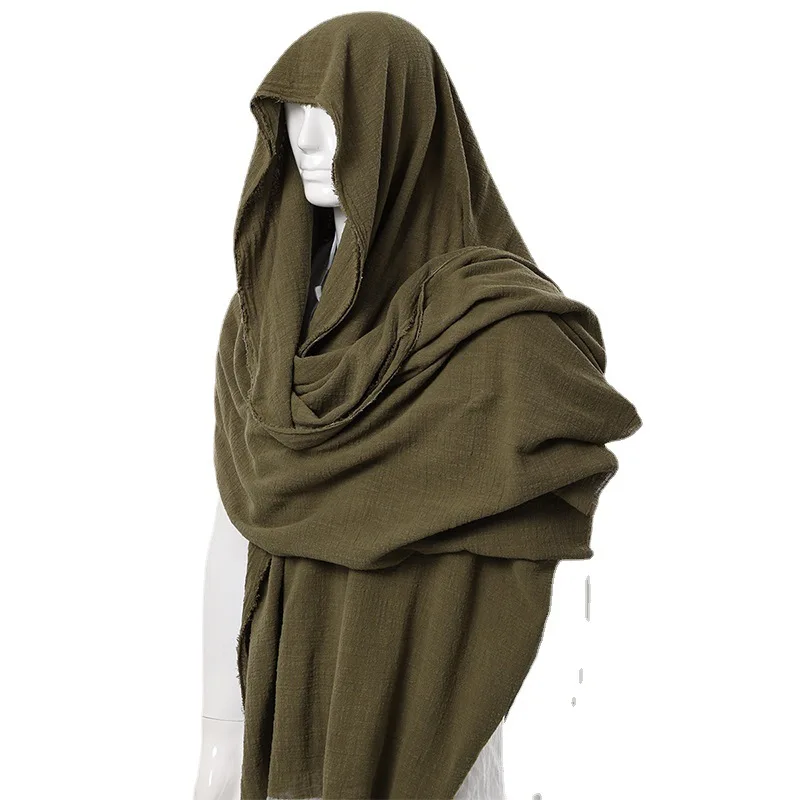 Halloween Pirate Costume Renaissance Hood Scarf Vintage Solid Hood Cloak Middle Ages Mittelalter Shoulder Cowl for Women Men