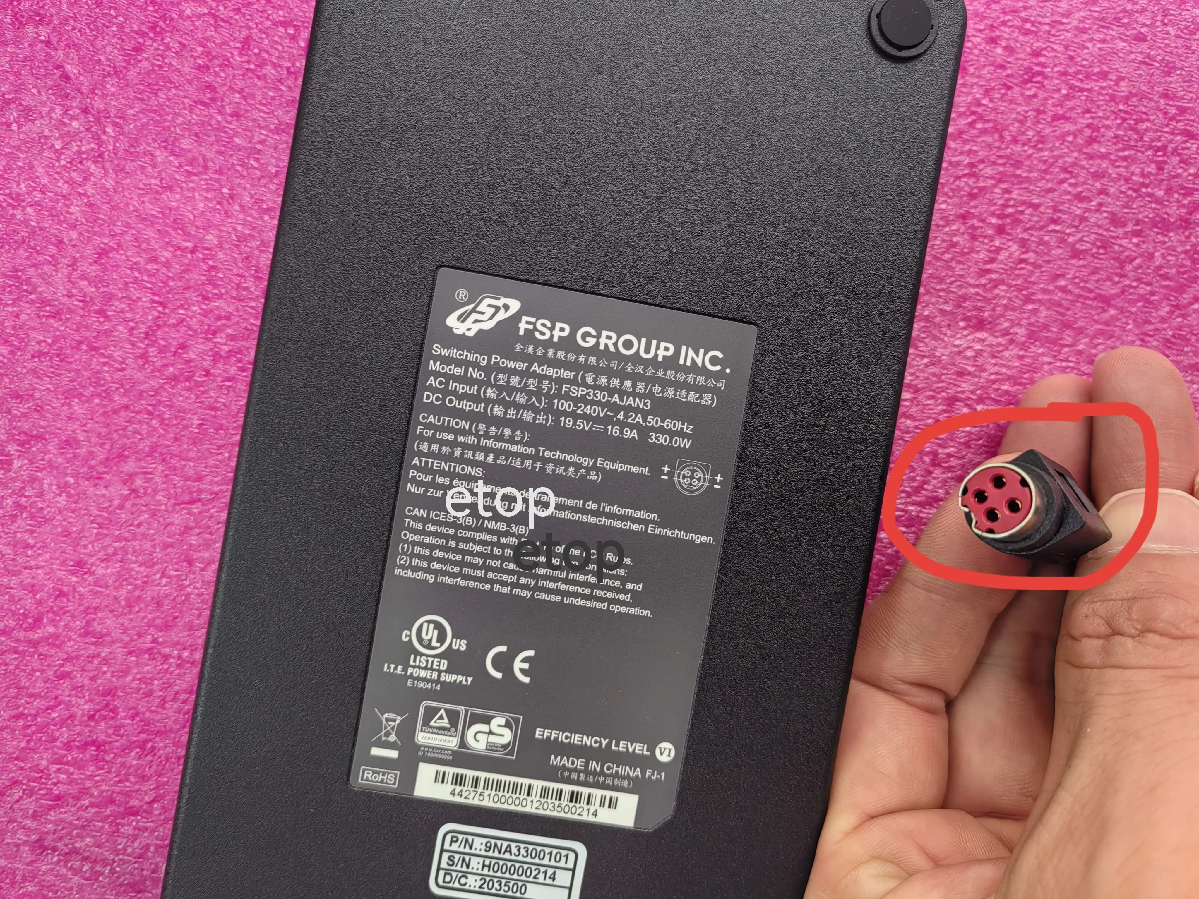 For MSI Trident 3 13TC FSP 19.5V 16.9A FSP330-AJAN3 4DIN Slim AC Adapter New 100%Original