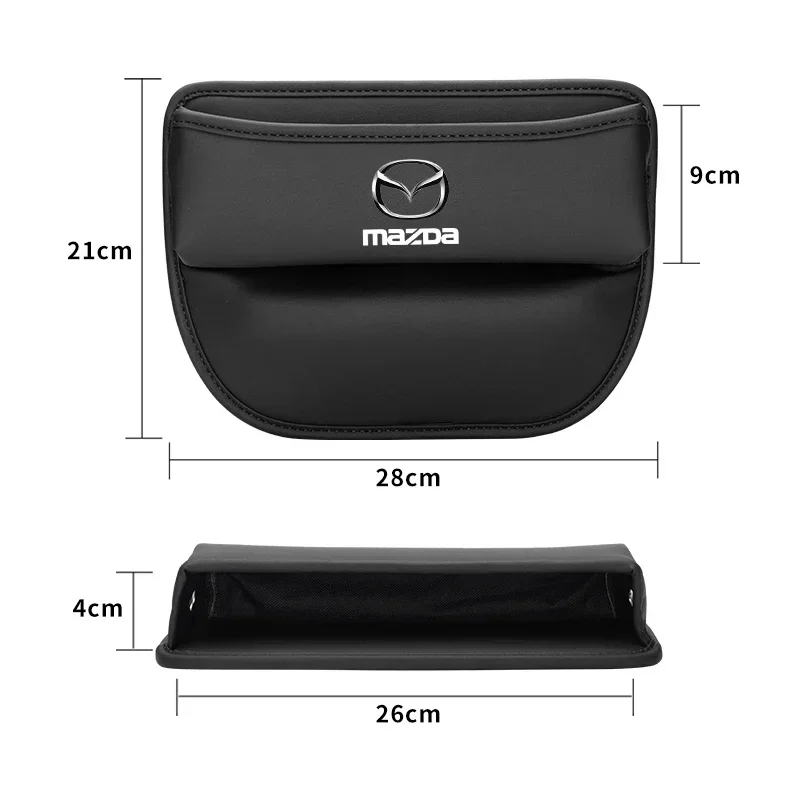 قسط مقعد السيارة الفجوة المنظم محكم بولي Leather الجلود الجبهة مقعد حقيبة التخزين لمازدا 2 3 MS CX5 CX3 MX5 RX8 مقعد الفجوة صندوق تخزين