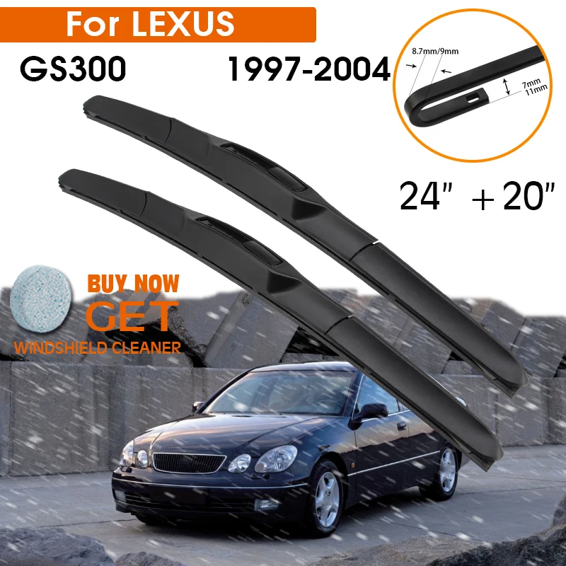 

Car Wiper Blade For LEXUS GS300 1997-2004 Windshield Rubber Silicon Refill Front Window Wiper 24"+20" LHD RHD Auto Accessories