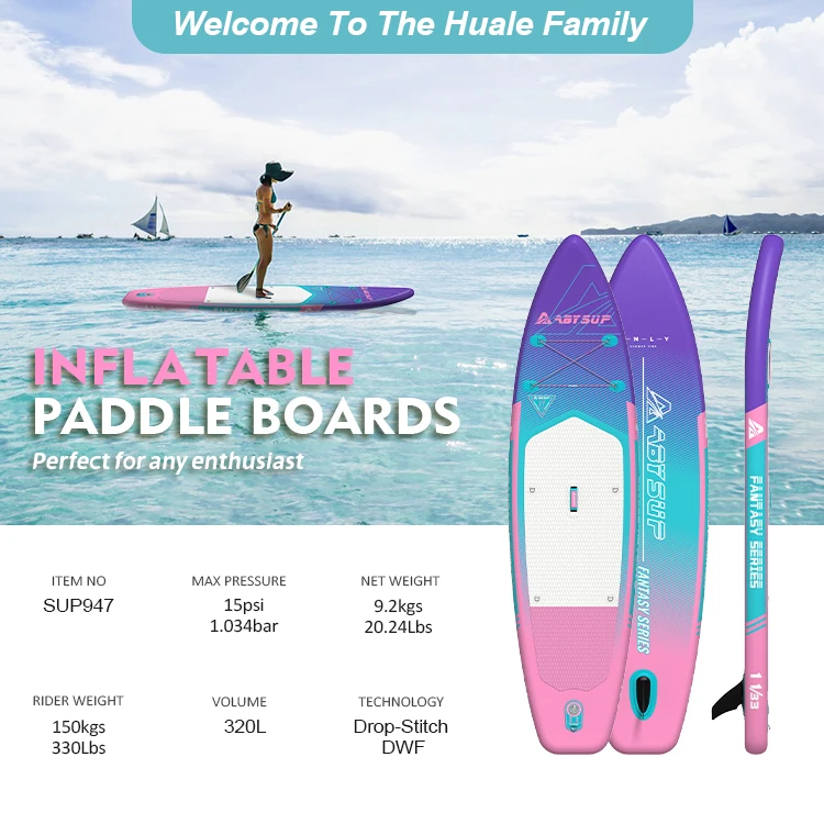 OEM Drop Stitch Inflatable SUP Board Eco-Friendly Portable Paddle Board for Wave Surfing Sports