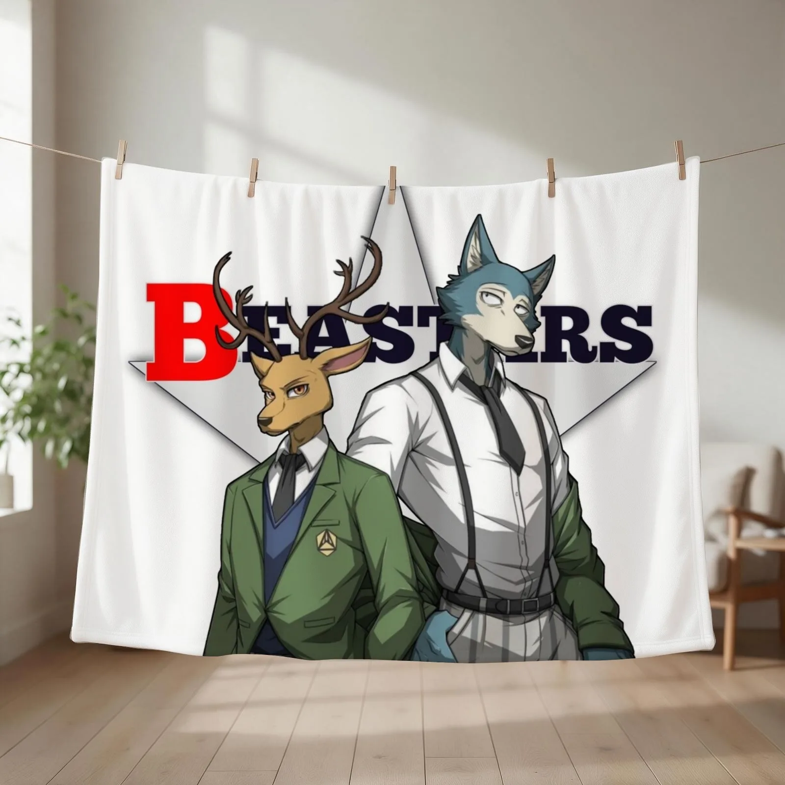 Louis & haru beastars Throw Blanket For Decorative Sofa Sofa Beautifuls Soft Beds Blankets