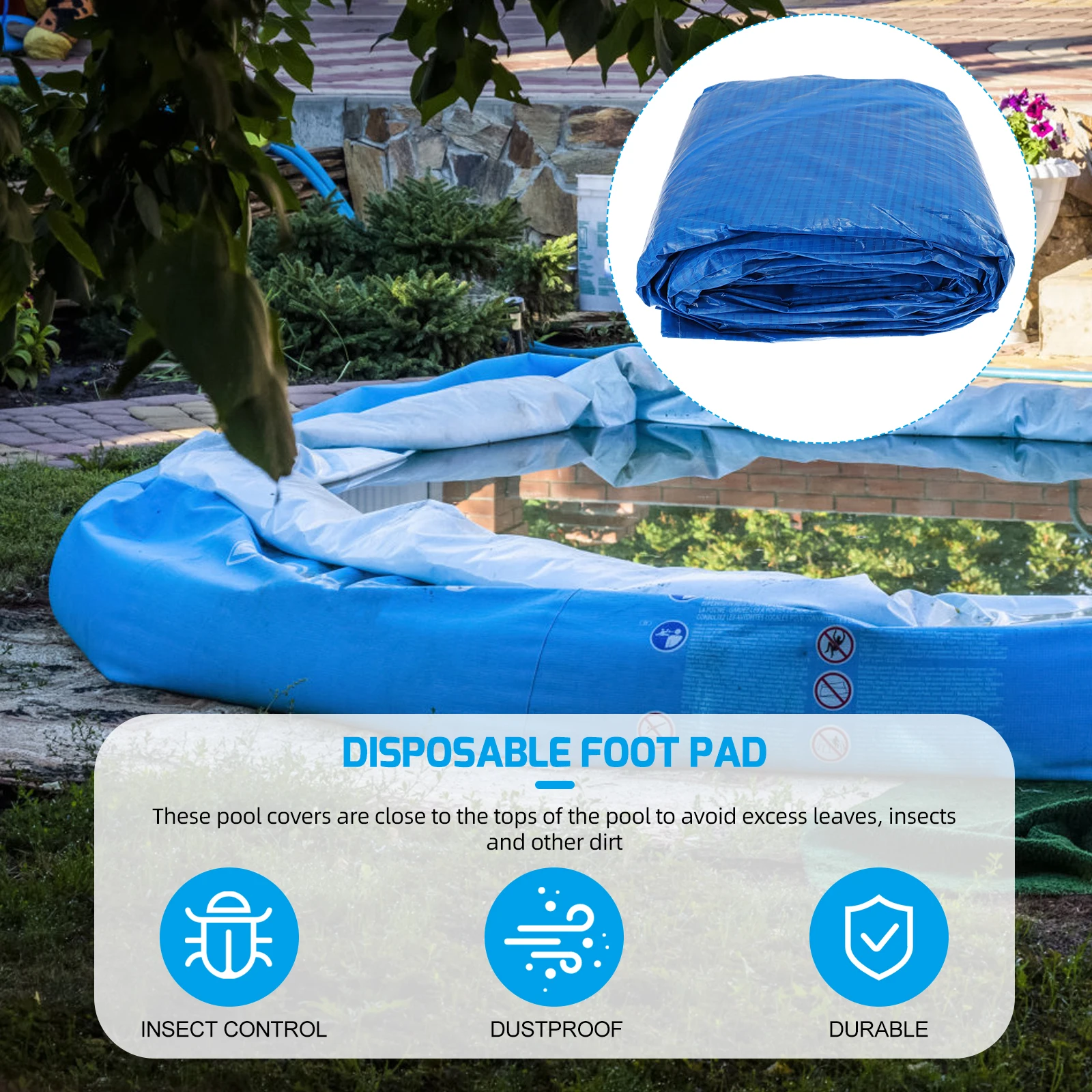 

Inflatable Swimming Pool Cover Premium Waterproof Pe Material for Outdoor Indoor Use Reusable Protective Rectangular Tub Cover