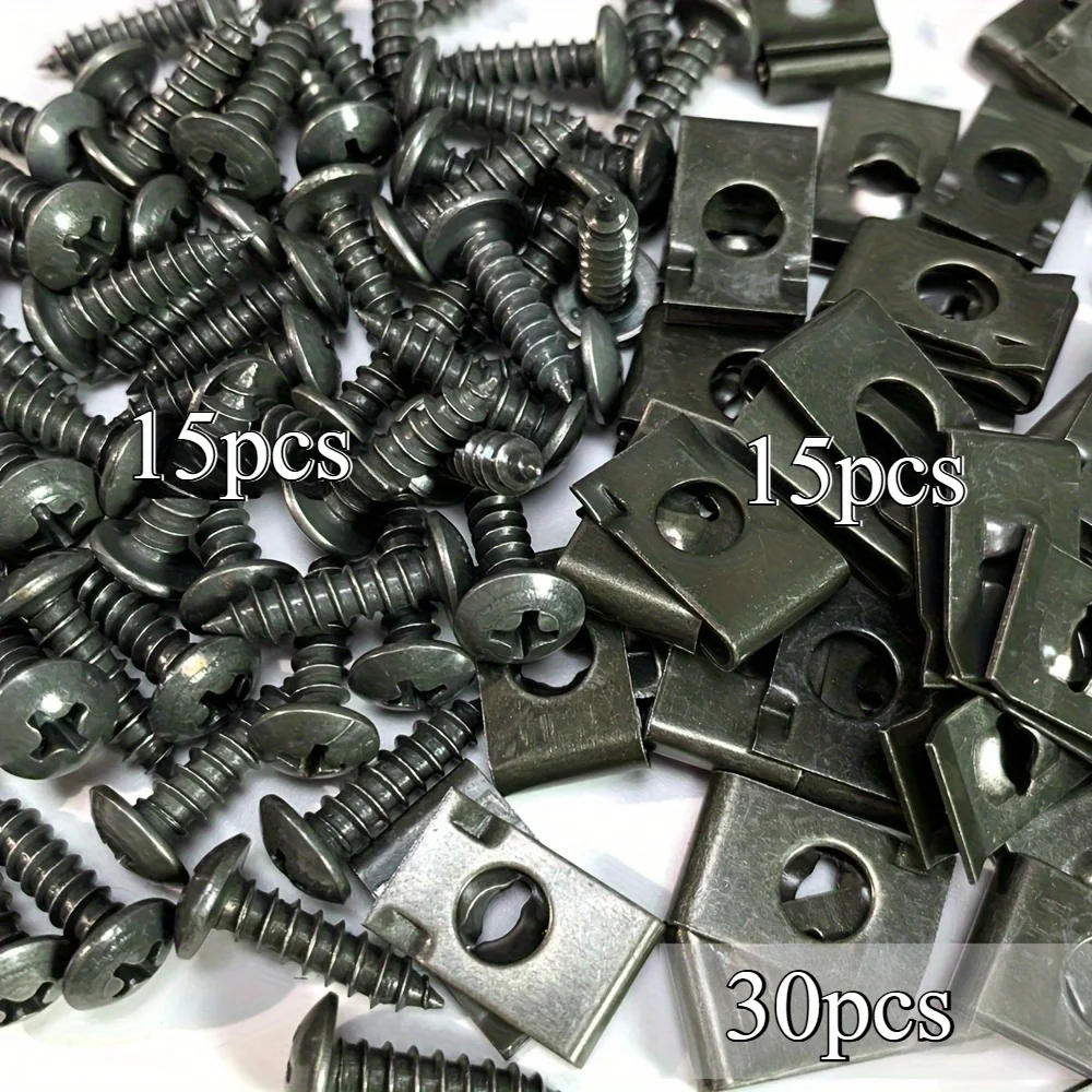 U-förmiger Metall-Befestigungsclip für Autos – Schraubclip-Werkzeuge für Motorrad, Motorunterfahrschutz, Spritzschutz, Kotflügel, Stoßstange und Autozubehör Halterung Auto MetallBefestigungszubehör FahrzeugBlechschraub – Detail 3