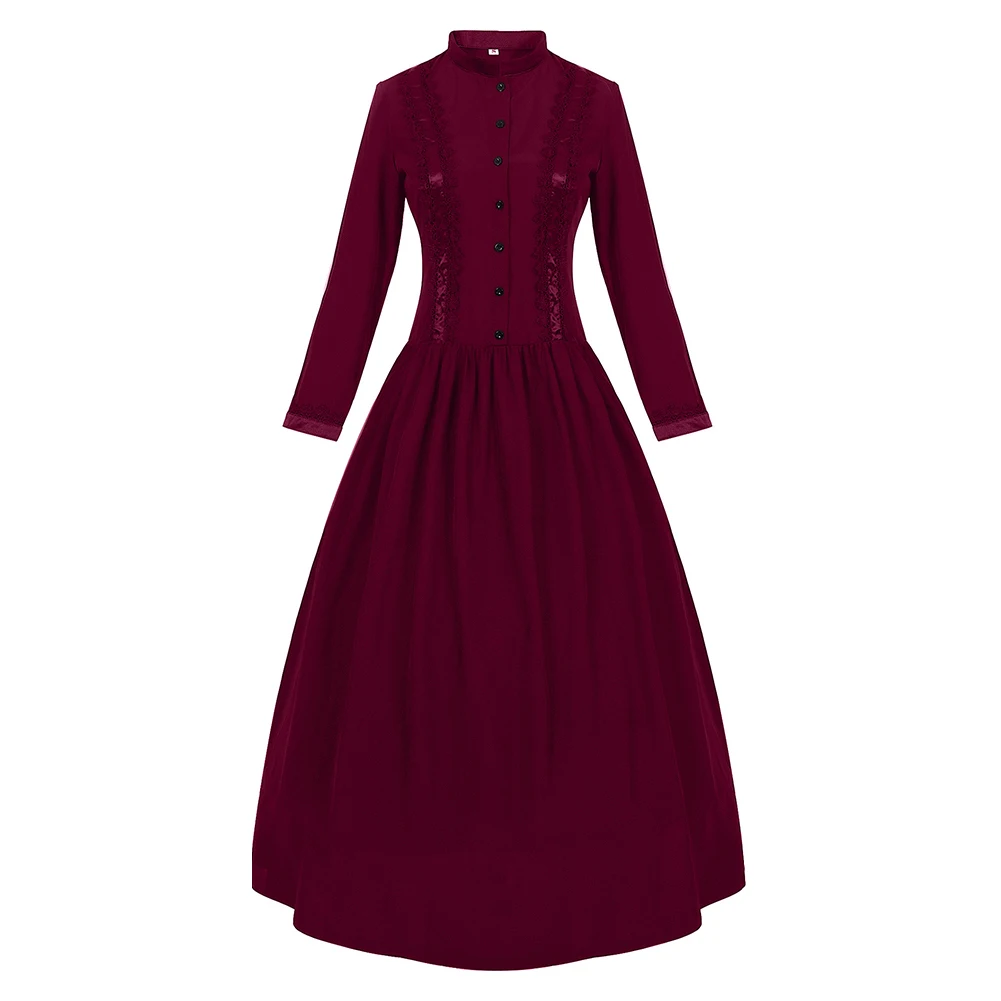 

Cosplay Party Gothic Vampire Dress Court Dress High End Lace Stitching Dress Gothic Dress Purple Cosplay Party Dress