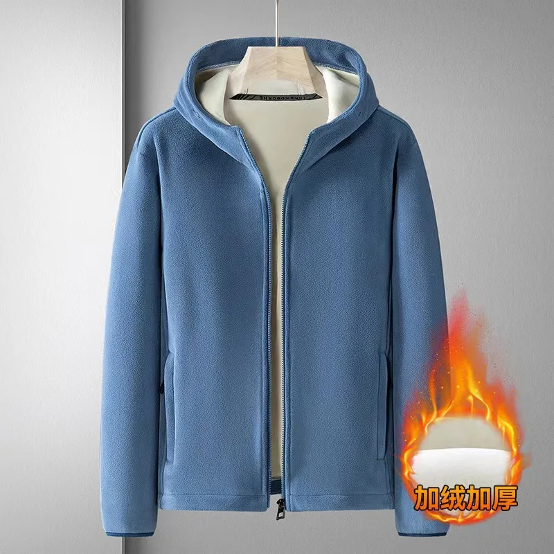 

New Autumn and Winter Outerwear with Thick Velvet Lining, Warm, Loose, Casual, Cool, Comfortable, High-quality Interior for Men