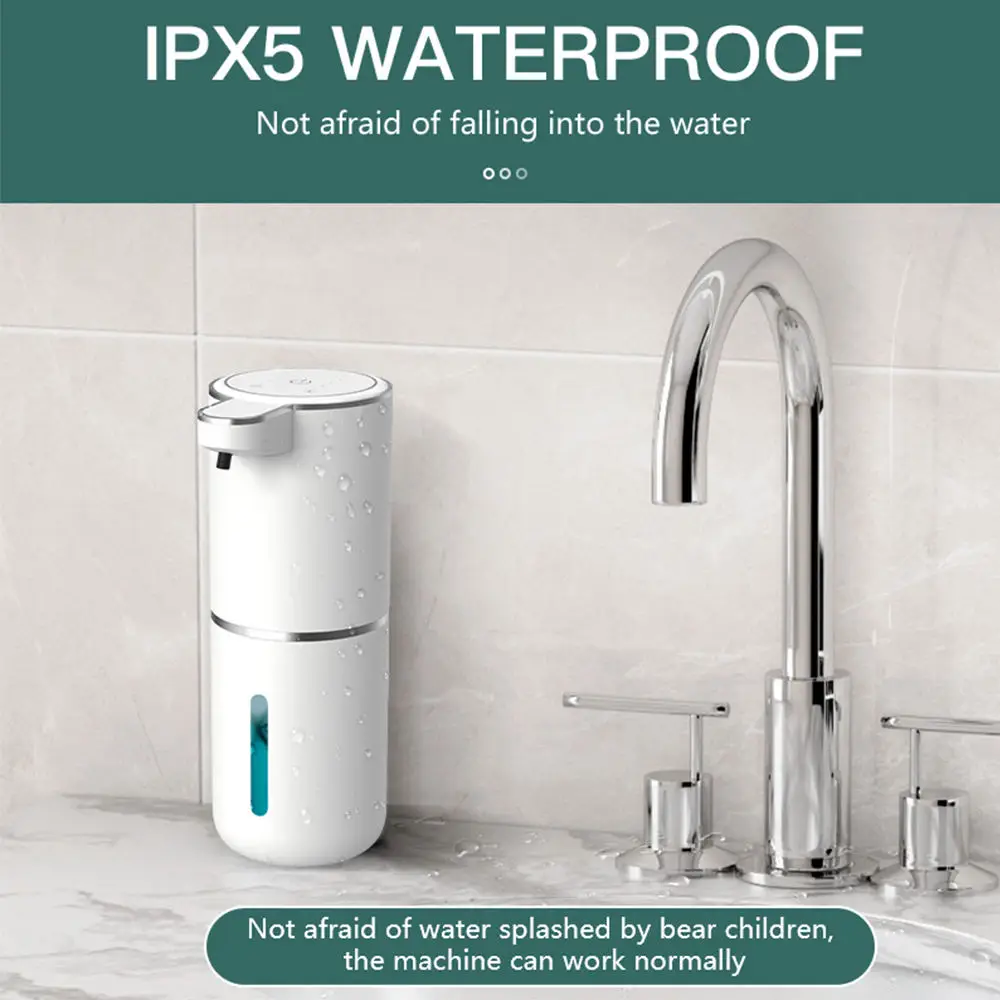 380ML Touchless IPX5 Waterproof 4-Gears Adjustable Foam/Gels Automatic Sense Soap Dispenser Electric Hand Dish Washing Machine