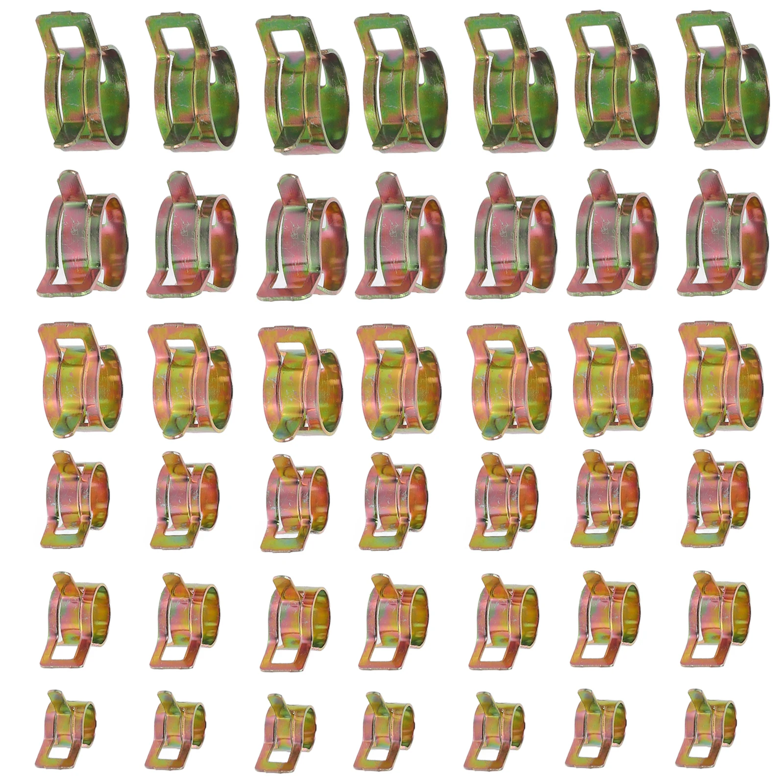

80pcs Tubing Clamps Hose Hoops Galvanized Steel Oil Hose Fasteners 7mm 10mm 11mm 14mm 16mm 17mm Car Fuel Tube Clamps Easy