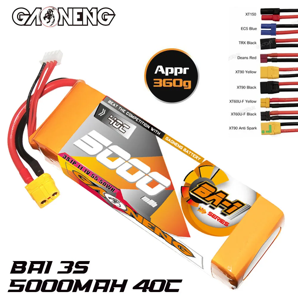 

MAX 40c 3s 11.1v 5000mAh Rechargeable Battery For RC KM Racing Cars Four Drive Off-Road Boats Spare Parts 3s Lipo Battery