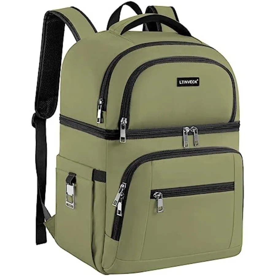 

Cooler Backpack, Insulated Backpack Cooler Leakproof Double Deck Cooler Bag for Men Women RFID Lunch Backpack