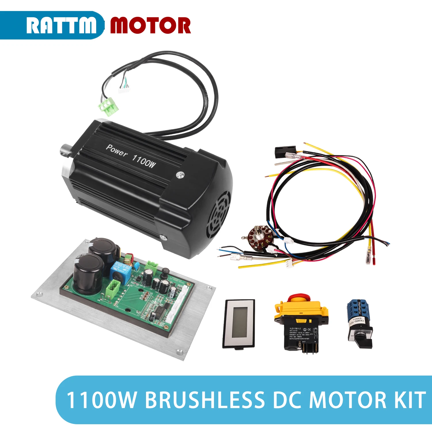 1100W DC Brushless Lathe Spindle Motor With Control Board Card Controller For CD-210V MX-210V WM-210V Machine Part