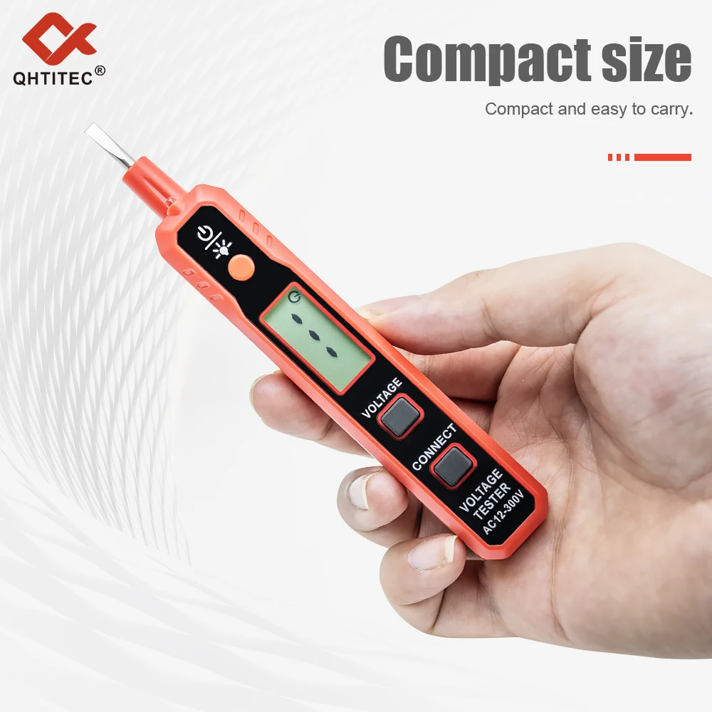 QHTITEC AC 12V-300V Voltage Detector Pen Breakpoint Finder Continuity Test Smart Voltage Indicator Live Tester Electrical Tools