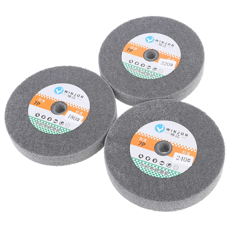 Roda Penggosok Baja Tahan Karat 150*25mm untuk Mesin Gerinda Meja, Roda Abrasif