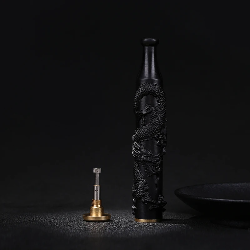 Hand-carved Panlong purple ebony cigarette holder circulating tie rod filter can be cleaned niche design creative gift