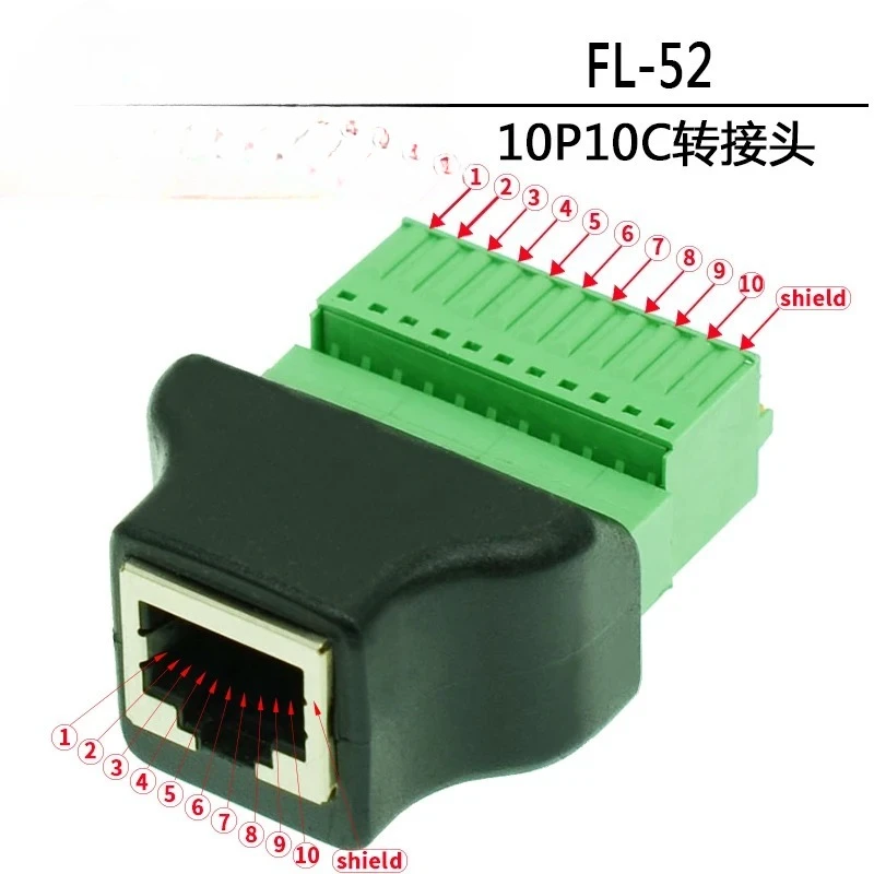 1 pieza Conector adaptador RJ45 RJ48 RJ50 10P10C NI9949 RJ50 a tornillo