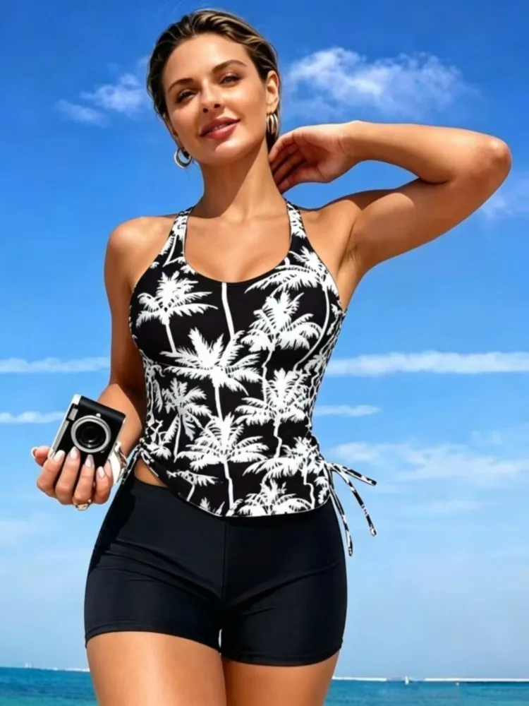 

New High Waist Sexy Swimsuit Women Summer Bathing Suit Bikini Set Sleeveless Swimwear Women Beach Swimming Suit For Female