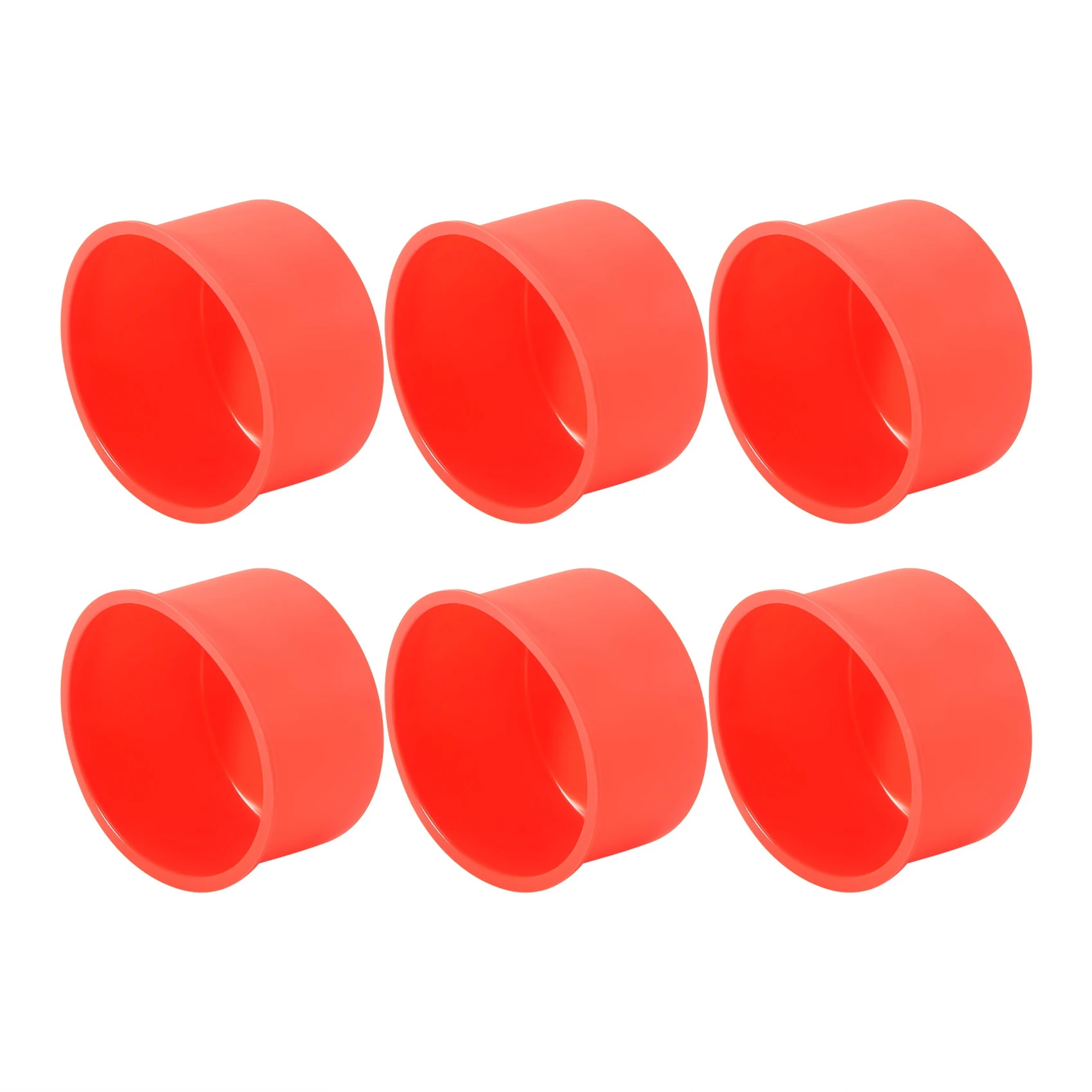 Silicone Mini Cake Molds 4 Inch Round Baking Pan Non-Stick Silicone Baking Mold Bakeware Pan Reusable Red, Set of 6