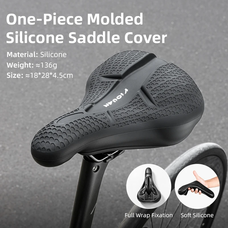Shockproof Road Bicycle Saddle Cover High Elastic Mountain Bike Seat Cover Waterproof Silicone Cycling Seat Pad Bike Accessories