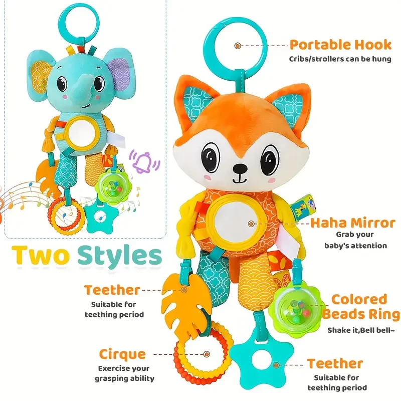 Krippe Hängen Rasseln Spielzeug Baby Spielzeug Cartoon Tier Spirale Hängen Spielzeug mit Klingeln Glocke Kinderwagen Auto Spielzeug für Kleinkinder Neugeborene
