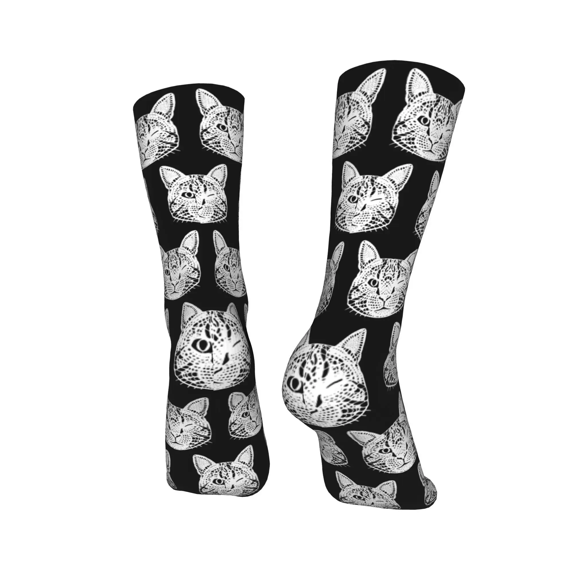 All Seasons Baby Lasagna Cat Socks Harajuku Sweat Absorbing Stockings Sport Middle Tube Socks Soft for Men Women Christmas Gifts