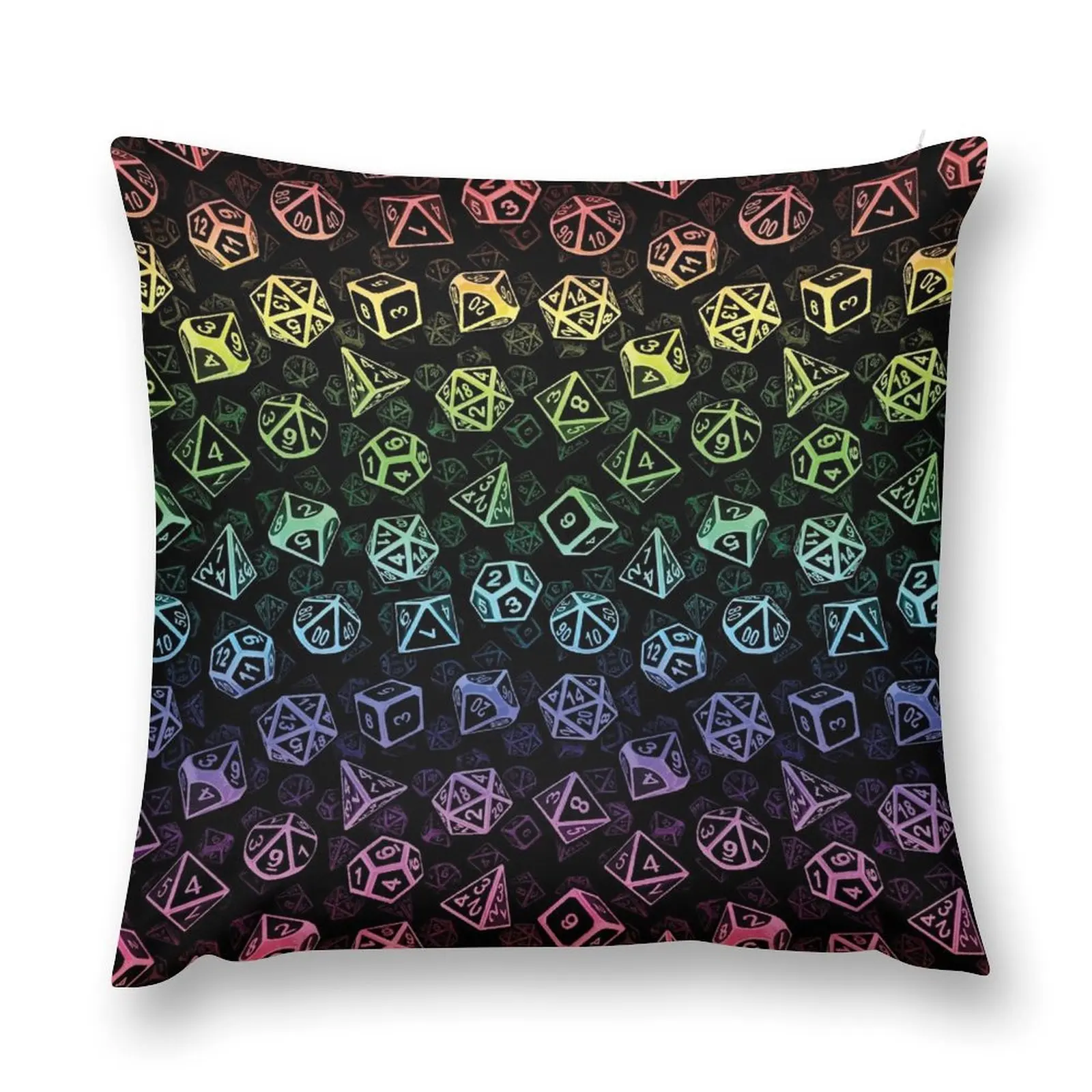 

D20 Dice Set Pattern (Rainbow) Throw Pillow pillow cover christmas Cushions Cover Pillow Cases Decorative bed pillows