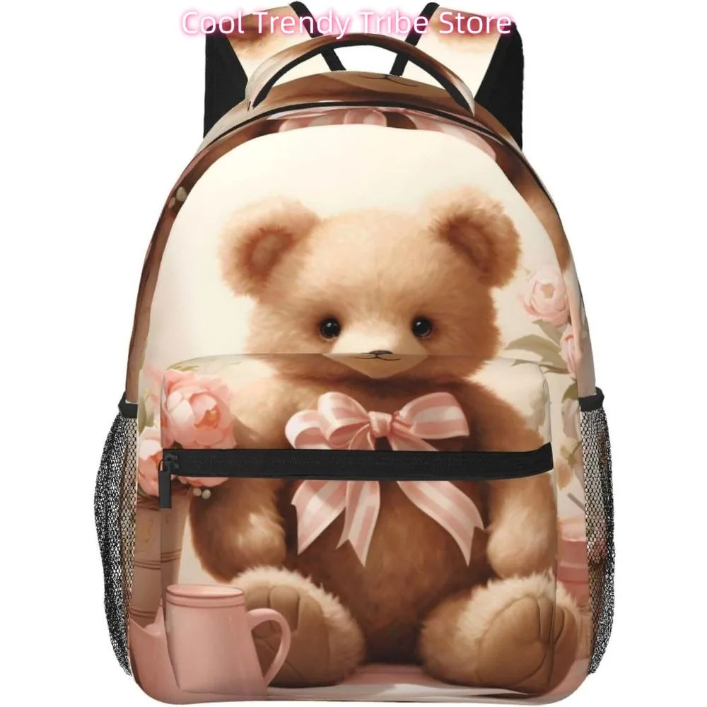 

laptop bag back to school Valentine's Cartoon Bear Lightweight Laptop Backpack Lightweight Multipurpose Travel Casual Daypack Un