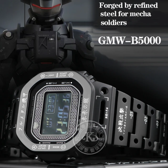 For Casio G-shock Watch GMW-B5000 Modified Mecha Warrior Titanium Alloy  Stainless Steel Case and Strap B5000 Bezel Bracelet - AliExpress 1511