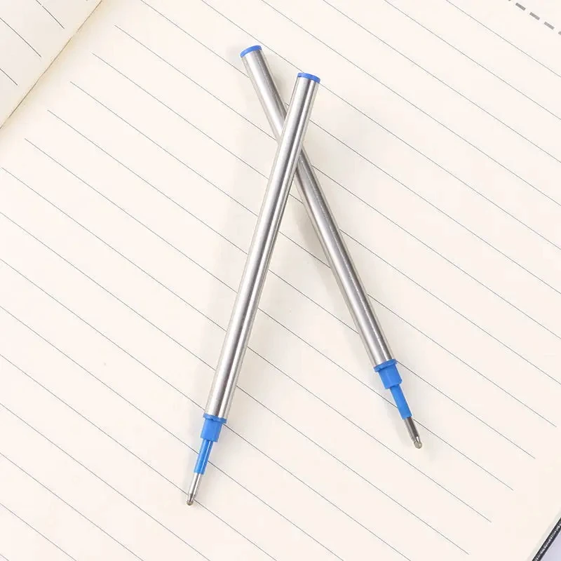 10 112mm Metal Pens Neutral Ink Refills Universal  Straight In Black Ink And Blue Ink Optional For Office And School Stationery