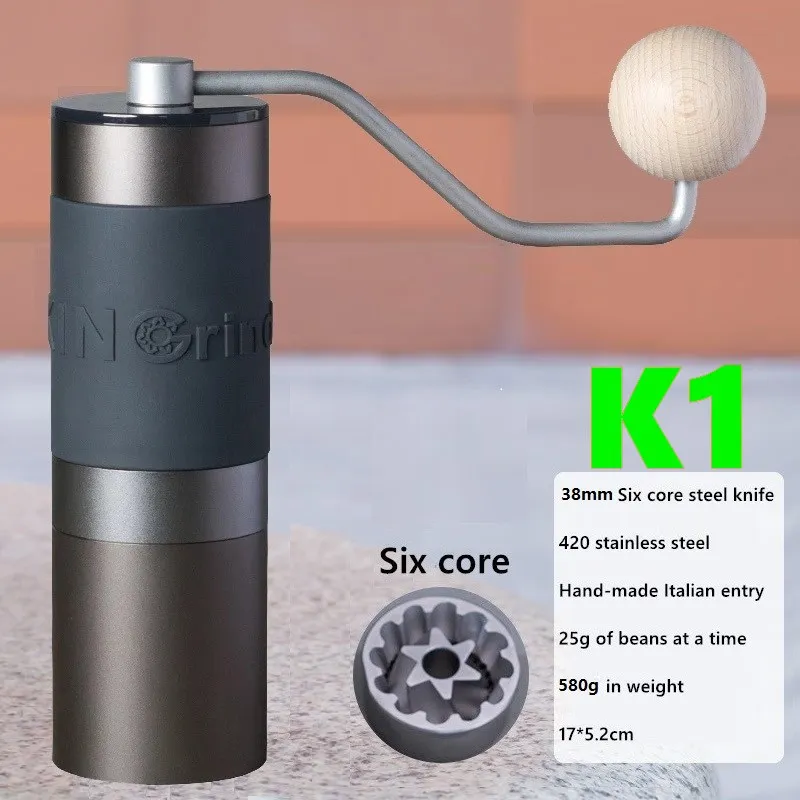 Kingrinder Aluminum manual coffee grinder portable coffee mill stainless steel  Burr grinder Mini Coffee millingK0 K1 K2