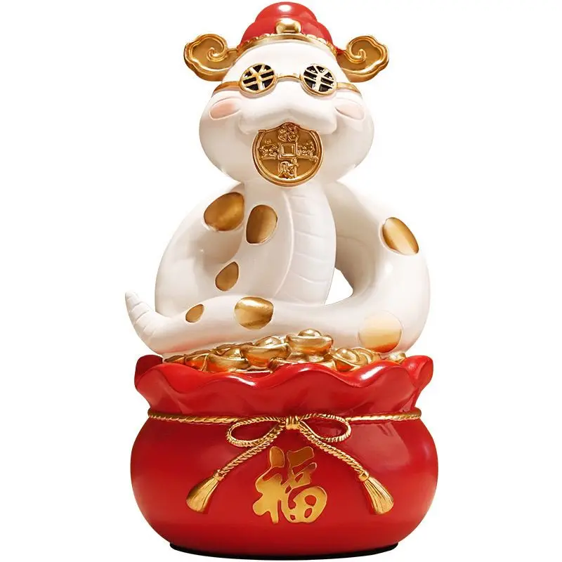 New Chinese-style home TV cabinet decoration Golden Snake gift ornament 2025 Year of the Snake gifts for relatives and friends