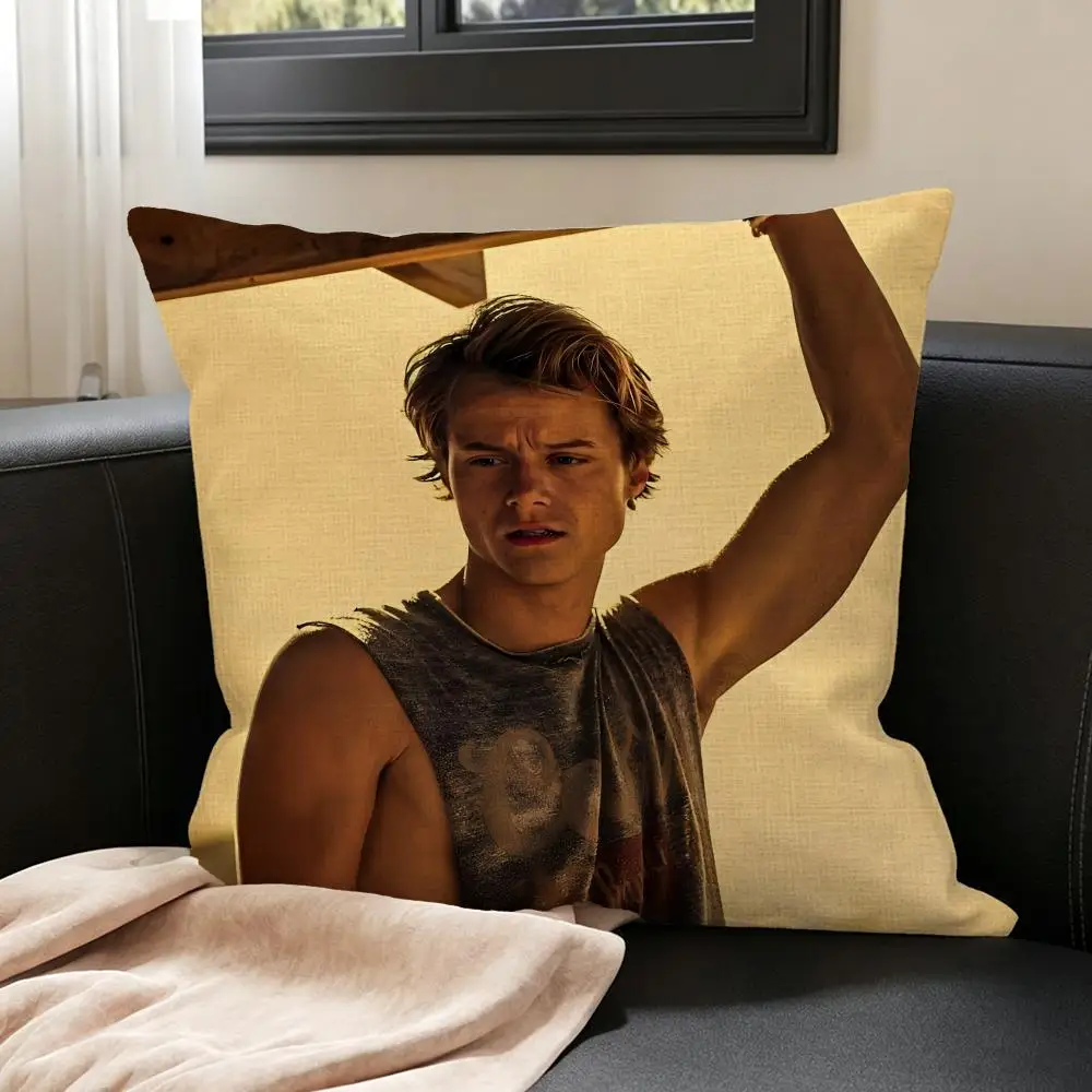 Actor Rudy Pankow / JJ Maybank Cushion Cover Natural Linen Pillowcase Set, All-in-One Decor for Sofa, Bedroom & Chair