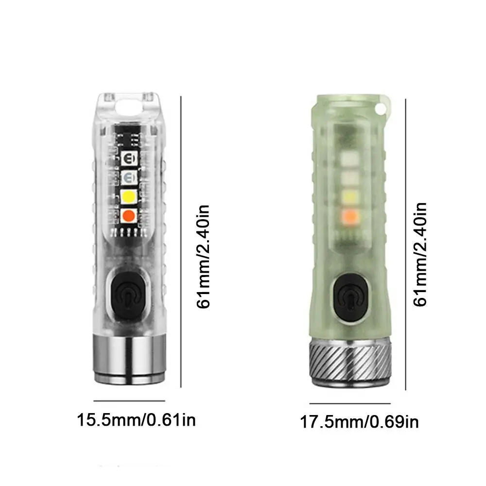 Super Bright Mini Keychain Flashlight Rechargeable Waterproof Portable Pocket Flashlight Lightweight with Magnetic Base