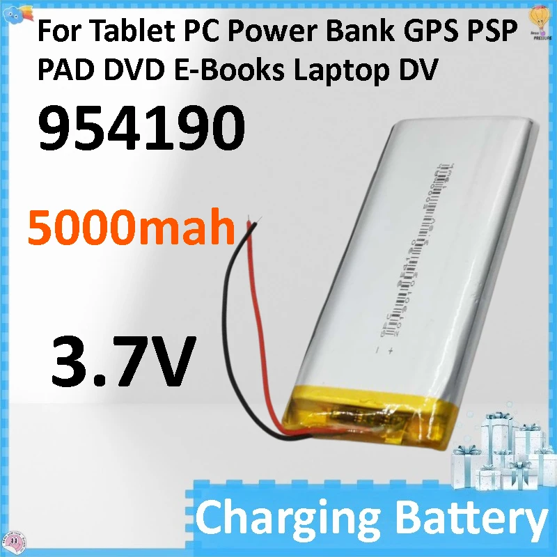 

3.7V 5000mAh 954190 Battery Cells for Tablet PC Power Bank GPS PSP PAD DVD E-Books Laptop DV