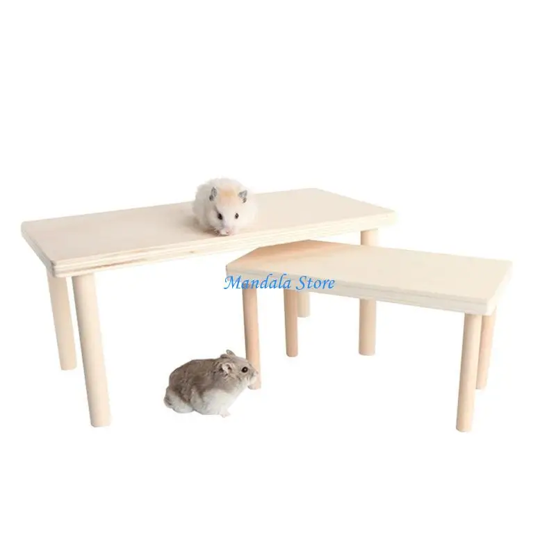 

U2JC Rectangular Wooden Platform with Pillars Stand for Pet Bird