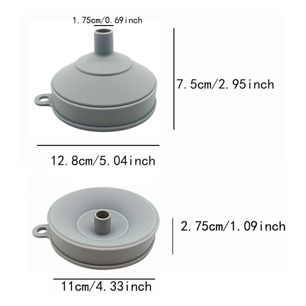 Großer Silikon-Trichter 11cm Weithals-Geltrichter Faltbarer Einfülltrichter für Küche, Dosen, Flaschen, Wein, Gewürze, Auto-Motoröl – Detail 3