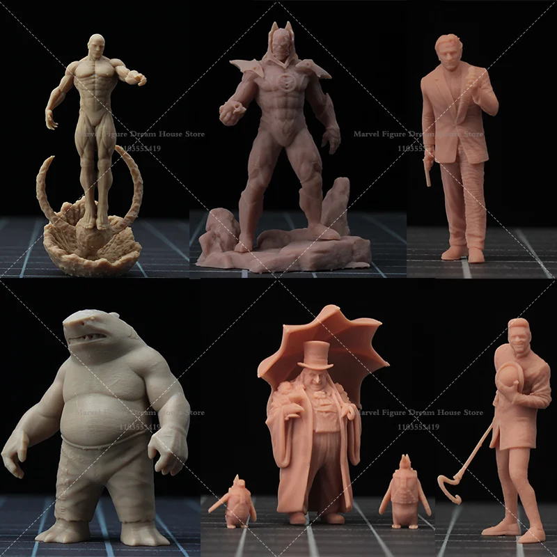 1/64 1/43 Scale Miniature Scene Dolls Un-panited White Figure Micro Model Anti-heroic Lantern Corps Leader Atros Shark Monster