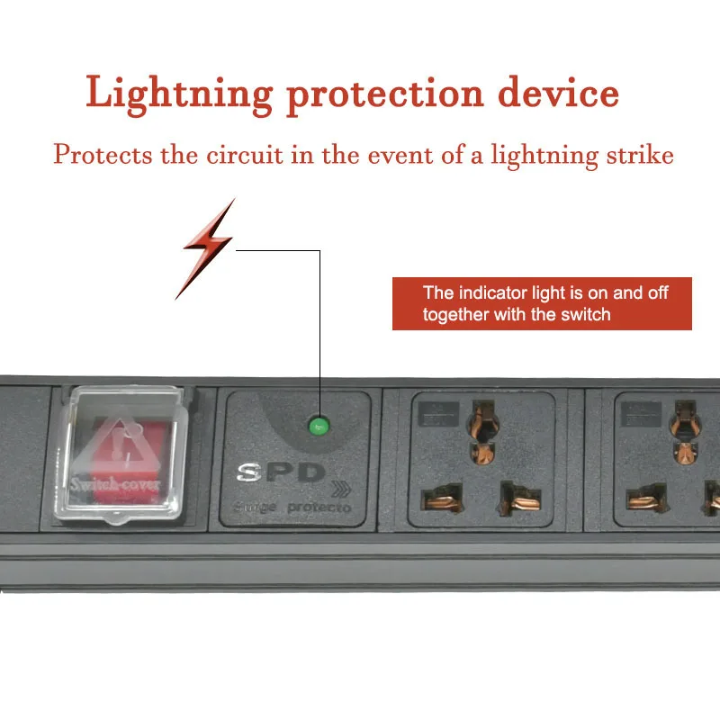 Pdu Power Strip 2-9 Unit Universele Output Socket Netwerkkast Rek Schakelaar IEC-C14 Poort Opknoping Socket