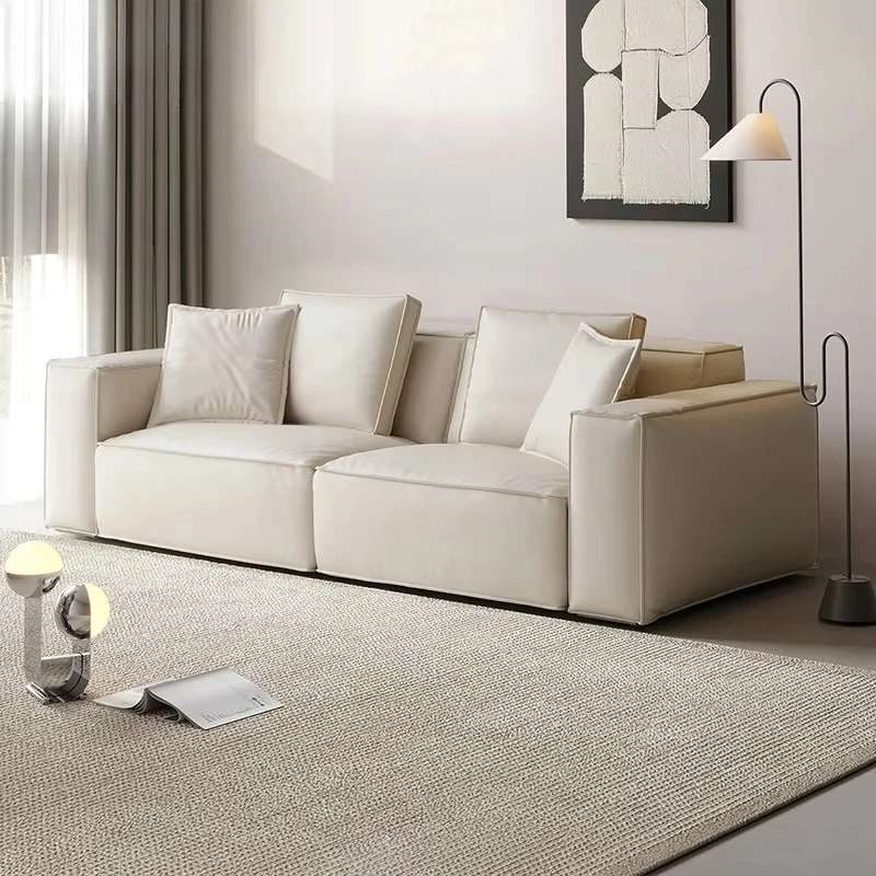 Móveis de sala de estar sofá de luxo de 3 lugares combinação estofada bege