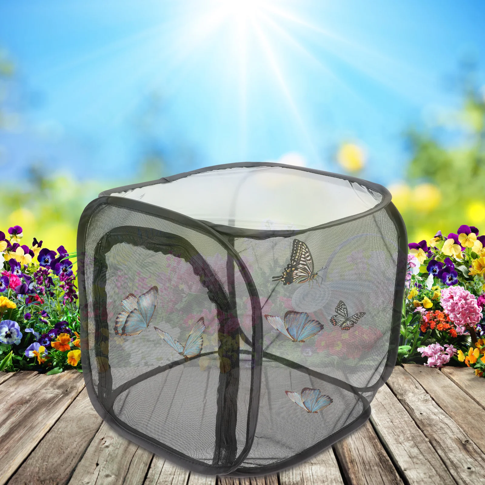 

Insect Observation Cage Plant Enclosure Black Containers Breeding Cages Portable Storage Polyester Mesh Outdoor Exploration